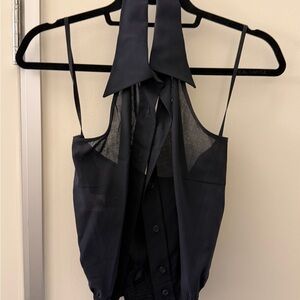 Bally Black Sheer Halter Blouse
